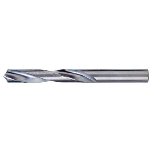 ‎1/4″ Dia. × 1/4″ Shank × 2″ Flute Length × 3-1/4″ OAL, 118°, Bright, 2xD Flute, Round Solid Carbide Drill - Exact Industrial Supply
