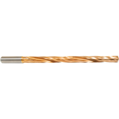 10 mm Dia. × 10 mm Shank × 120 mm Flute Length × 162 mm OAL, 12xD, 135°, ZrCN, 2 Flute, Coolant Thru, Round Solid Carbide Drill Series/List #NG05