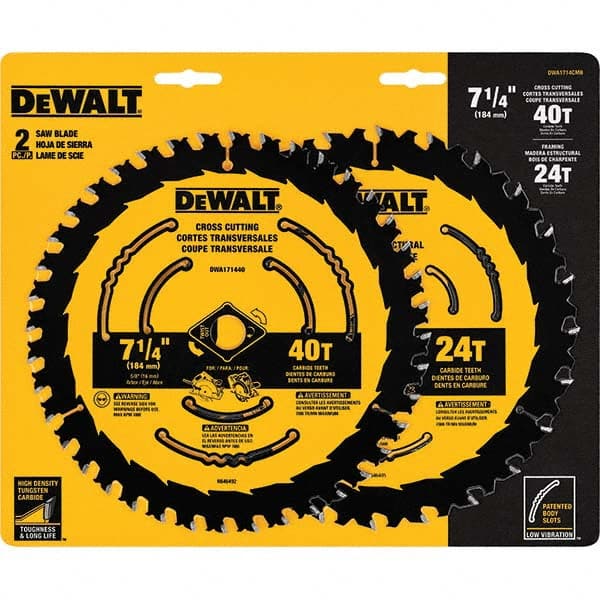 DeWALT - Wet & Dry-Cut Saw Blades Blade Diameter (Inch): 7-1/4 Blade Material: Carbide-Tipped - Apex Tool & Supply
