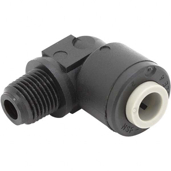 Parker - Plastic Push-To-Connect Tube Fittings Type: Male Elbow Tube Outside Diameter (Inch): 1/4 x 3/8 - Apex Tool & Supply