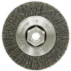 4″ Narrow Face Crimped Wire Wheel, .014″ Steel Fill, M14 × 2.0 Nut - Apex Tool & Supply