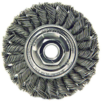 4" Diameter - M10 x 1.25 Arbor Hole - Knot Twist Steel Wire Straight Wheel - Apex Tool & Supply