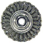 4" Diameter - 1/2-13" Arbor Hole - Knot Twist Steel Wire Straight Wheel - Apex Tool & Supply