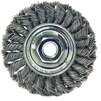 4" Diameter - M10 x 1.25 Arbor Hole - Knot Twist Steel Wire Straight Wheel - Apex Tool & Supply