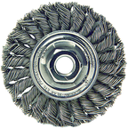 4" Diameter - M10 x 1.50 Arbor Hole - Knot Twist Steel Wire Straight Wheel - Apex Tool & Supply