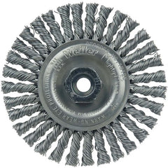 4″ Diameter - MI0 × 1.25 Arbor Hole - Stringer Bead Twist Steel Wire Straight Wheel - Apex Tool & Supply