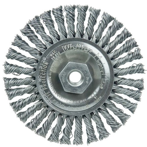 Mini Roughneck 4″ Stringer Bead Wheel, .020″ Steel Fill, 3/8″-24 UNF Nut - Apex Tool & Supply
