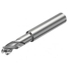R216.33-25040-AJ25U H10F 25mm 3 FL Solid Carbide End Mill - Corner chamfer w/Cylindrical Shank - Apex Tool & Supply