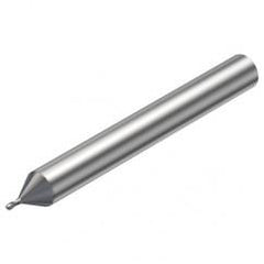 R216.42-01030-AE10G 1620 1mm 2 FL Solid Carbide Ball Nose End Mill w/Cylindrical Shank - Apex Tool & Supply