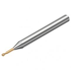 R216.42-01530-GC15G 1700 1.5mm 2 FL Solid Carbide ball nose endmill w/Cylindrical with Neck Shank - Apex Tool & Supply