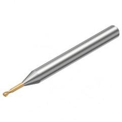 R216.42-00430-EC04G 1700 0.4mm 2 FL Solid Carbide ball nose endmill w/Cylindrical with Neck Shank - Apex Tool & Supply