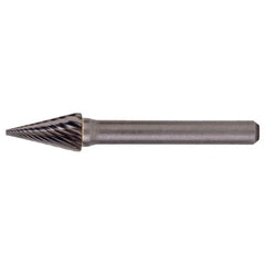 SM-6 Standard Cut Solid Carbide Bur-Pointed Cone Shape - Exact Industrial Supply