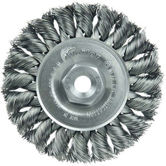 3″ Standard Twist Knot Wire Wheel, .014″ Steel Fill, 3/8″-24 UNF Nut - Apex Tool & Supply