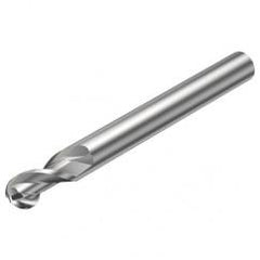 2B320-1200-NG H10F 12mm 2 FL Ballnose w/Reduced Cylindrical .3mm/.012 smaller than Cutting Diameter Shank - Apex Tool & Supply