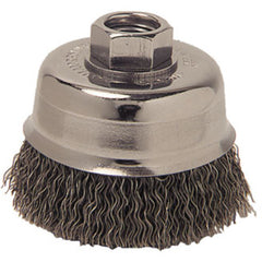 3″ Diameter-1/2″-13 Arbor Hole - Crimped Steel Wire Cup Wheel - Apex Tool & Supply
