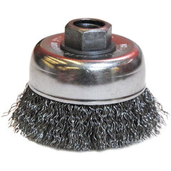 3″ Diameter-5/8″-11 Arbor Hole - Crimped Steel Wire Cup Wheel - Apex Tool & Supply