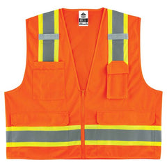 8248Z S/M Orange 2-Tone Surveyors Vest Type R Class 2 - Apex Tool & Supply