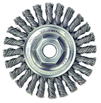 4" Diameter - M10 x 1.25 Arbor Hole - Knot Cable Twist Steel Wire Straight Wheel - Apex Tool & Supply