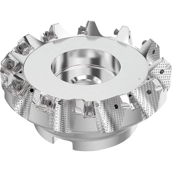 Seco - 125mm Cut Diam, 40mm Arbor Hole, 6mm Max Depth of Cut, 48° Indexable Chamfer & Angle Face Mill - 12 Inserts, SN.. Insert, Right Hand Cut, 12 Flutes, Through Coolant, Series R220.54 - Apex Tool & Supply