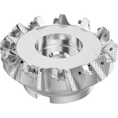 Seco - 125mm Cut Diam, 40mm Arbor Hole, 6mm Max Depth of Cut, 48° Indexable Chamfer & Angle Face Mill - 12 Inserts, SN.. Insert, Right Hand Cut, 12 Flutes, Through Coolant, Series R220.54 - Apex Tool & Supply