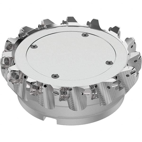 Seco - 160mm Cut Diam, 40mm Arbor Hole, 8mm Max Depth of Cut, 71° Indexable Chamfer & Angle Face Mill - 15 Inserts, SN.. Insert, Right Hand Cut, 15 Flutes, Through Coolant, Series R220.56 - Apex Tool & Supply