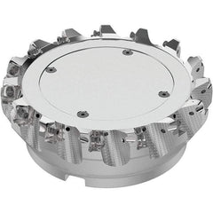 Seco - 160mm Cut Diam, 40mm Arbor Hole, 8mm Max Depth of Cut, 71° Indexable Chamfer & Angle Face Mill - 15 Inserts, SN.. Insert, Right Hand Cut, 15 Flutes, Through Coolant, Series R220.56 - Apex Tool & Supply