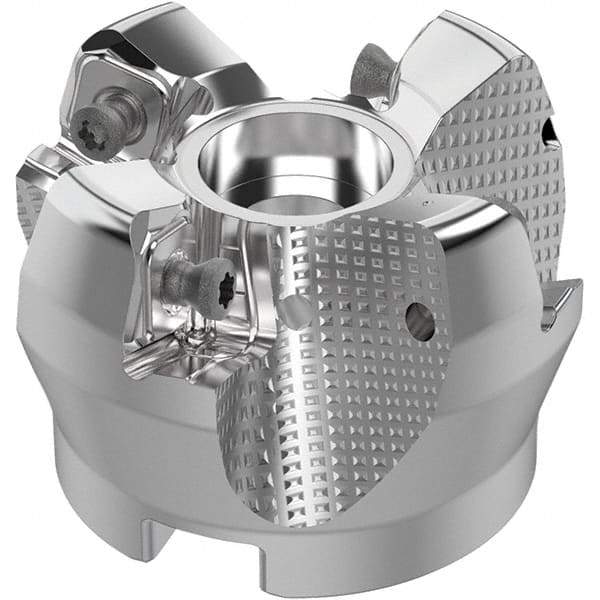 Seco - 2" Cut Diam, 3/4" Arbor Hole, 0.315" Max Depth of Cut, 71° Indexable Chamfer & Angle Face Mill - 4 Inserts, SN.. Insert, Right Hand Cut, 4 Flutes, Through Coolant, Series R220.56 - Apex Tool & Supply