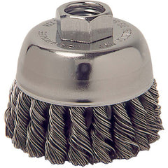 2-3/4″ Single Row Knot Wire Cup Brush, .020″ Steel Fill, M14 × 2.0 Nut - Apex Tool & Supply