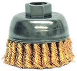 2-3/4" Single Row Wire Cup Brush - .020 Bronze; 5/8-11 A.H.; - Non-Sparking Wire Wheel - Apex Tool & Supply