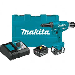 Makita - Cordless Riveters Fastener Type: Cordless Electric Riveter Closed End Rivet Capacity: All up to 3/16 - Apex Tool & Supply