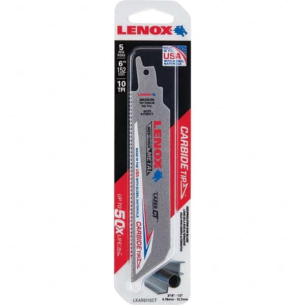 Lenox - Reciprocating Saw Blades Blade Material: Carbide Blade Length (Inch): 6 - Apex Tool & Supply