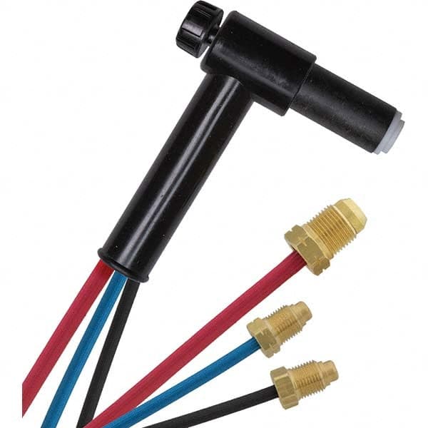 PRO-SOURCE - 250 Amp 12-1/2' Rubber Outfit 22B Water Cooled TIG Welding Torch Kit - Apex Tool & Supply