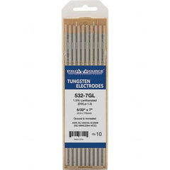 PRO-SOURCE - Tungsten Electrodes Type: 1.5% Lanthanated Diameter (Inch): 5/32 - Apex Tool & Supply