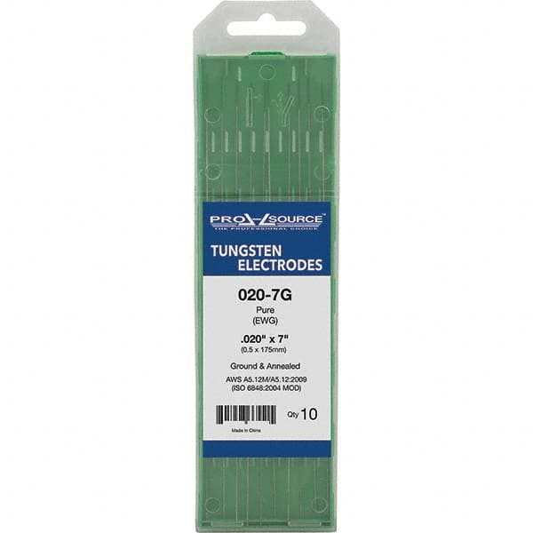 PRO-SOURCE - Tungsten Electrodes Type: Pure Diameter (Inch): 0.020 - Apex Tool & Supply