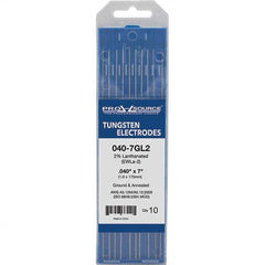 PRO-SOURCE - Tungsten Electrodes Type: 2% Lanthanated Diameter (Inch): 0.040 - Apex Tool & Supply