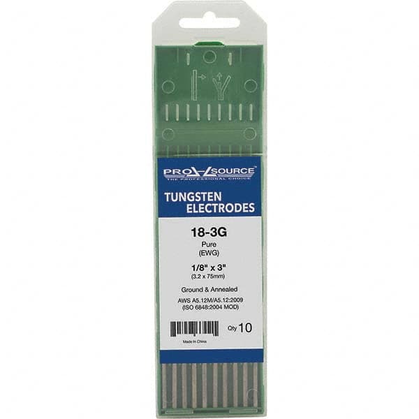 PRO-SOURCE - Tungsten Electrodes Type: Pure Diameter (Inch): 1/8 - Apex Tool & Supply