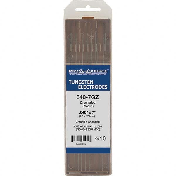 PRO-SOURCE - Tungsten Electrodes Type: Zirconiated Diameter (Inch): 0.040 - Apex Tool & Supply