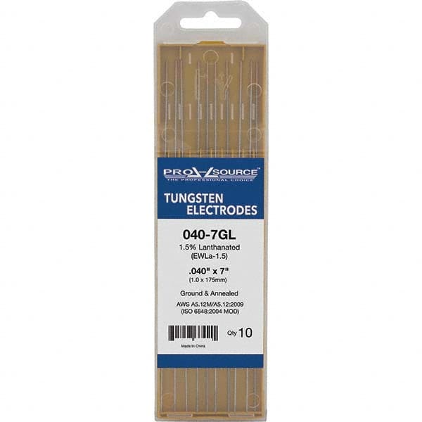 PRO-SOURCE - Tungsten Electrodes Type: 1.5% Lanthanated Diameter (Inch): 0.040 - Apex Tool & Supply