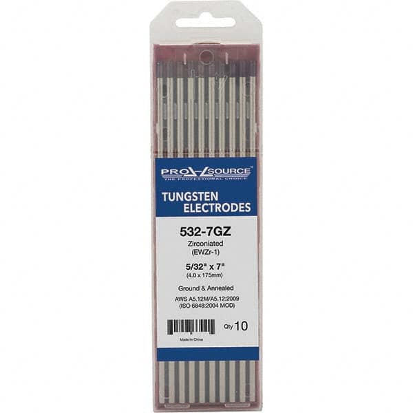 PRO-SOURCE - Tungsten Electrodes Type: Zirconiated Diameter (Inch): 5/32 - Apex Tool & Supply