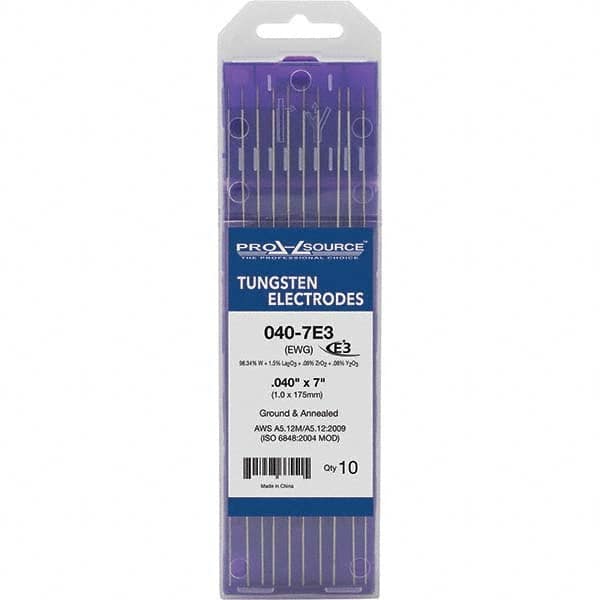 PRO-SOURCE - Tungsten Electrodes Type: E3 Diameter (Inch): 0.040 - Apex Tool & Supply