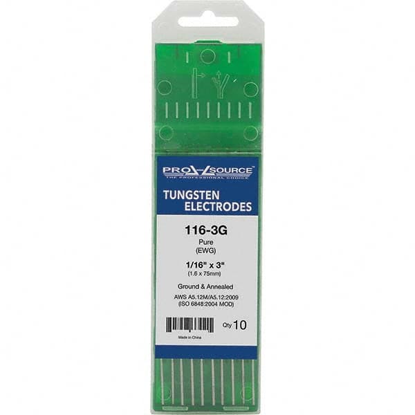 PRO-SOURCE - Tungsten Electrodes Type: Pure Diameter (Inch): 1/16 - Apex Tool & Supply