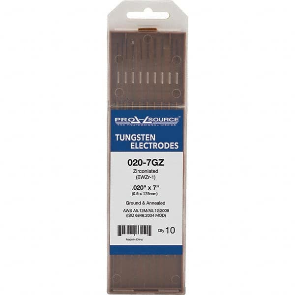 PRO-SOURCE - Tungsten Electrodes Type: Zirconiated Diameter (Inch): 0.020 - Apex Tool & Supply