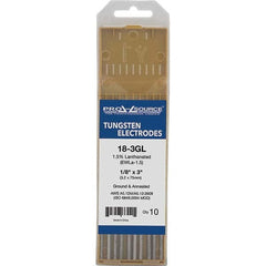 PRO-SOURCE - Tungsten Electrodes Type: 1.5% Lanthanated Diameter (Inch): 1/8 - Apex Tool & Supply