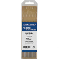 PRO-SOURCE - Tungsten Electrodes Type: 1.5% Lanthanated Diameter (Inch): 3/32 - Apex Tool & Supply