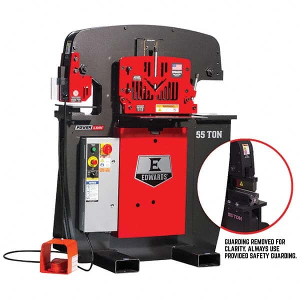 Edwards Manufacturing - Ironworkers Throat Depth (Inch): 7-1/2 Punching Pressure (Ton): 55 - Apex Tool & Supply