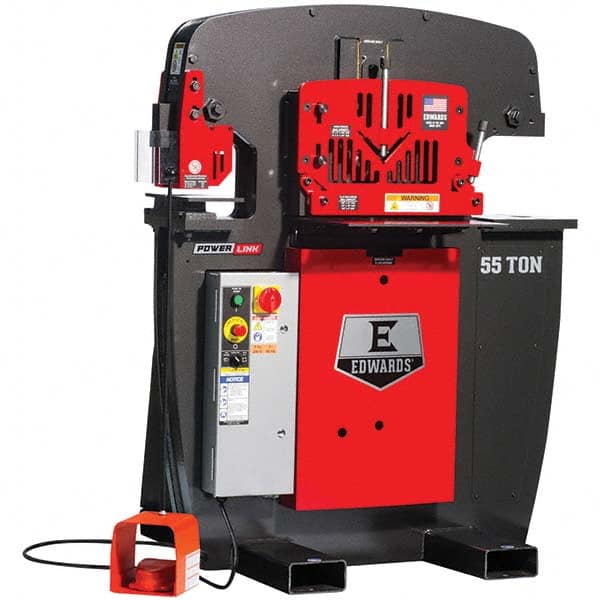 Edwards Manufacturing - Ironworkers Throat Depth (Inch): 7 Punching Pressure (Ton): 55 - Apex Tool & Supply