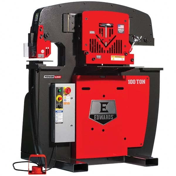 Edwards Manufacturing - Ironworkers Throat Depth (Inch): 11 Punching Pressure (Ton): 100 - Apex Tool & Supply