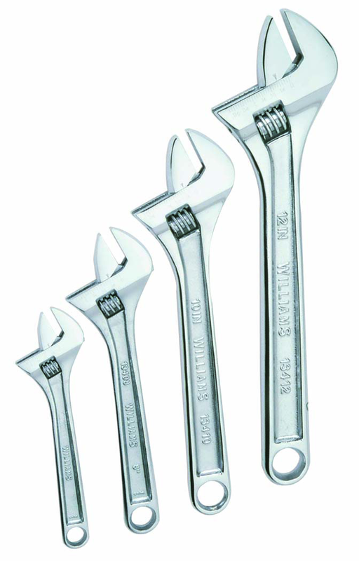 4 Piece Chrome Adjustable Wrench Set - Apex Tool & Supply
