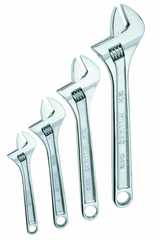 4 Piece Chrome Adjustable Wrench Set - Apex Tool & Supply