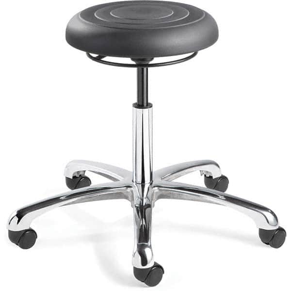 Bevco - Swivel & Adjustable Stools Type: Adjustable Backless Stool Base Type: Polished Aluminum Base - Apex Tool & Supply